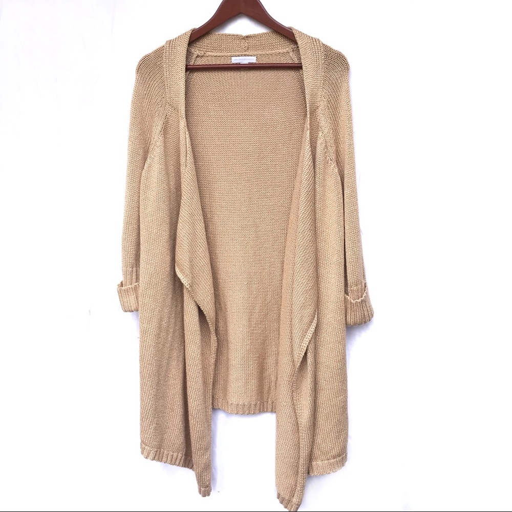New York & Company Tan Long Cardigan Women’s Large